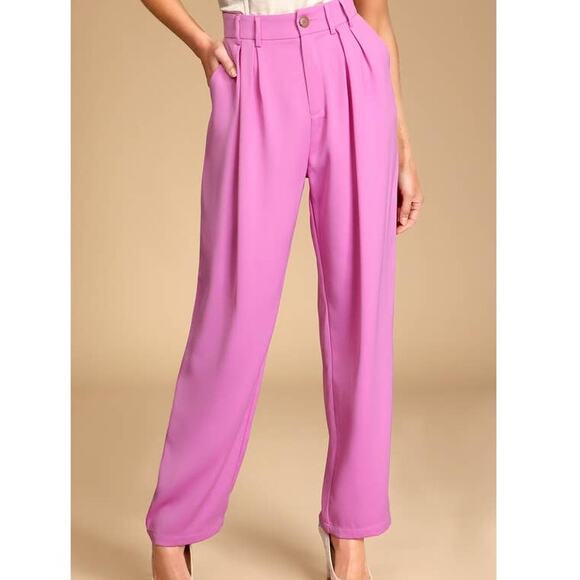 LULU'S XL Purple Sophisticated Take Light High-Waisted Trouser Pants NWT B165 - Picture 1 of 11